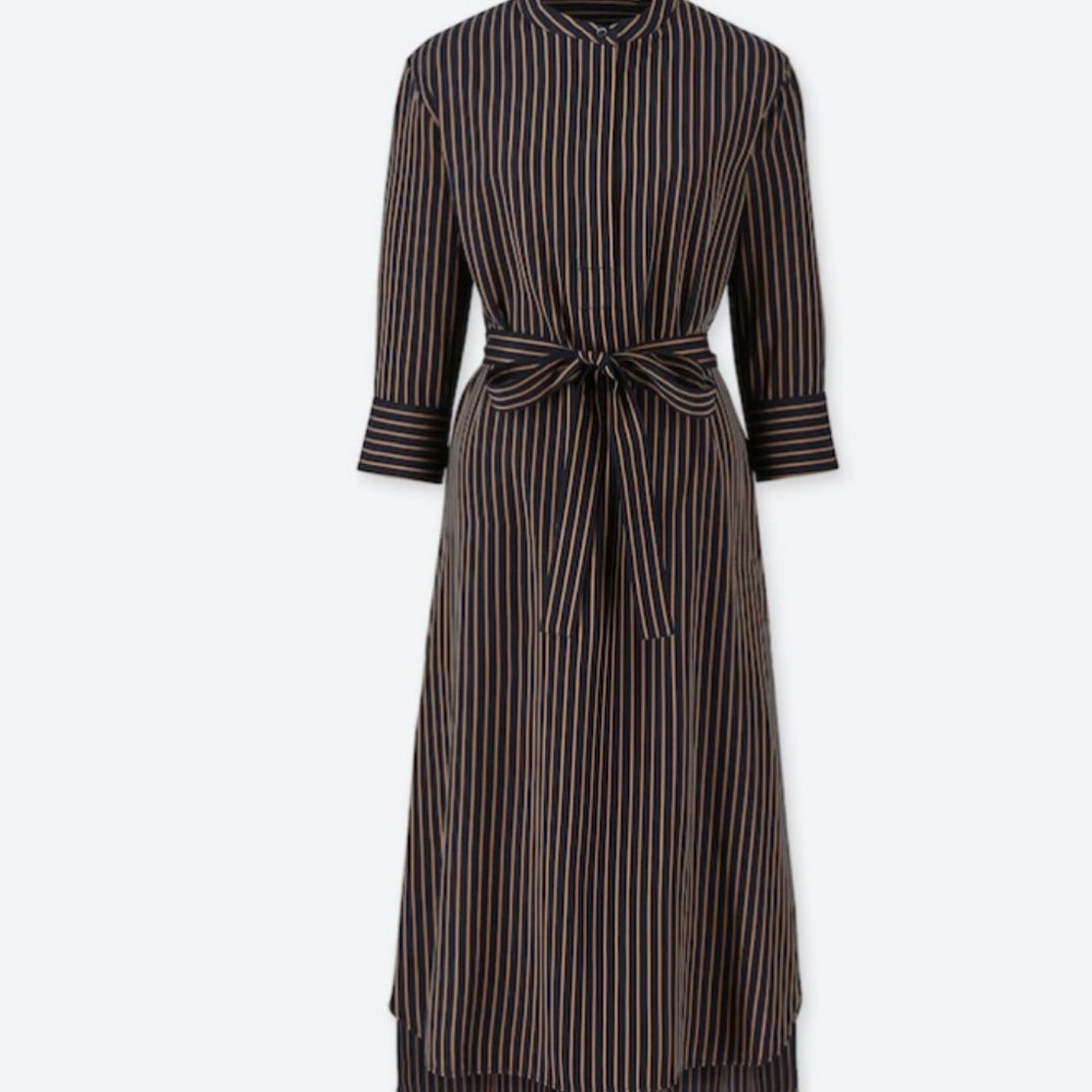 Uniqlo Rayon 3/4 Sleeve Striped Dress [NWOT]